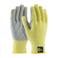 KEVLAR SHELL, LEATHER PALM GLOVE, 7G, MED. WGT, ANSI4